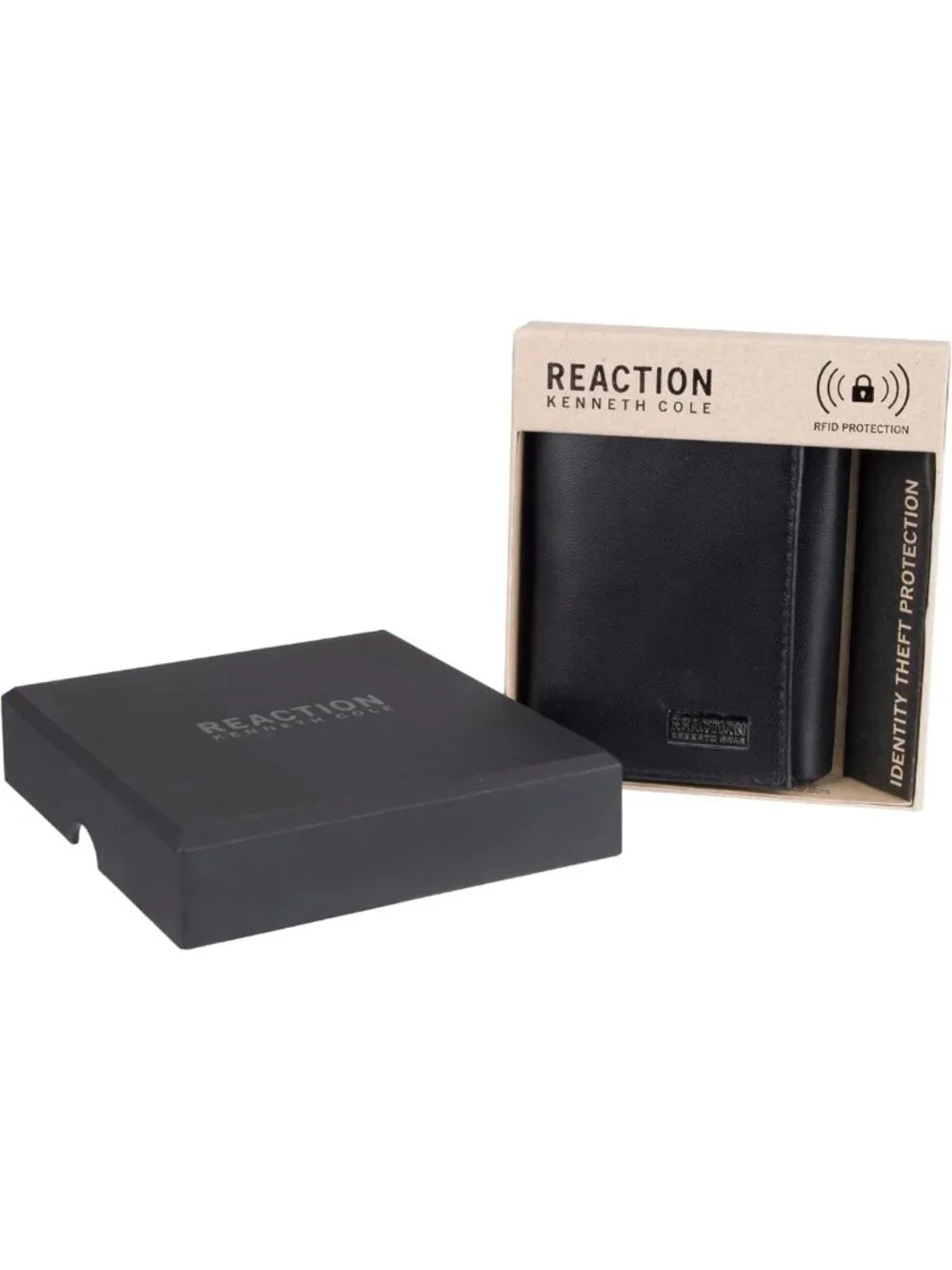 Men's RFID Slim Leather Trifold Wallet - Black, Stylish & Functional, One Size
